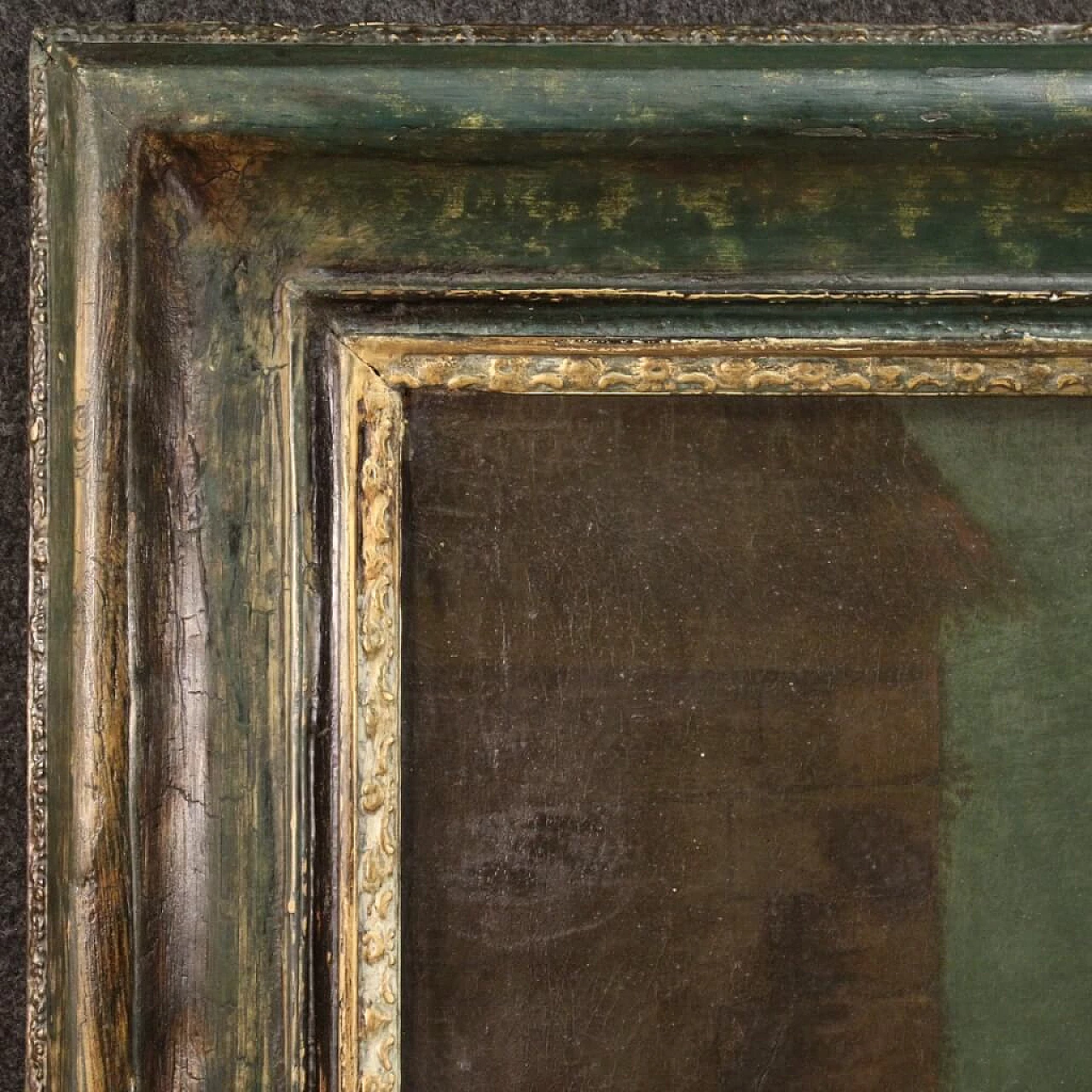 Scena popolare di genere, dipinto a olio su tela, seconda metà del '700 14