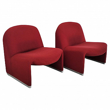 Pair of red Alky armchairs by Giancarlo Piretti for Anonima Castelli, 1970s