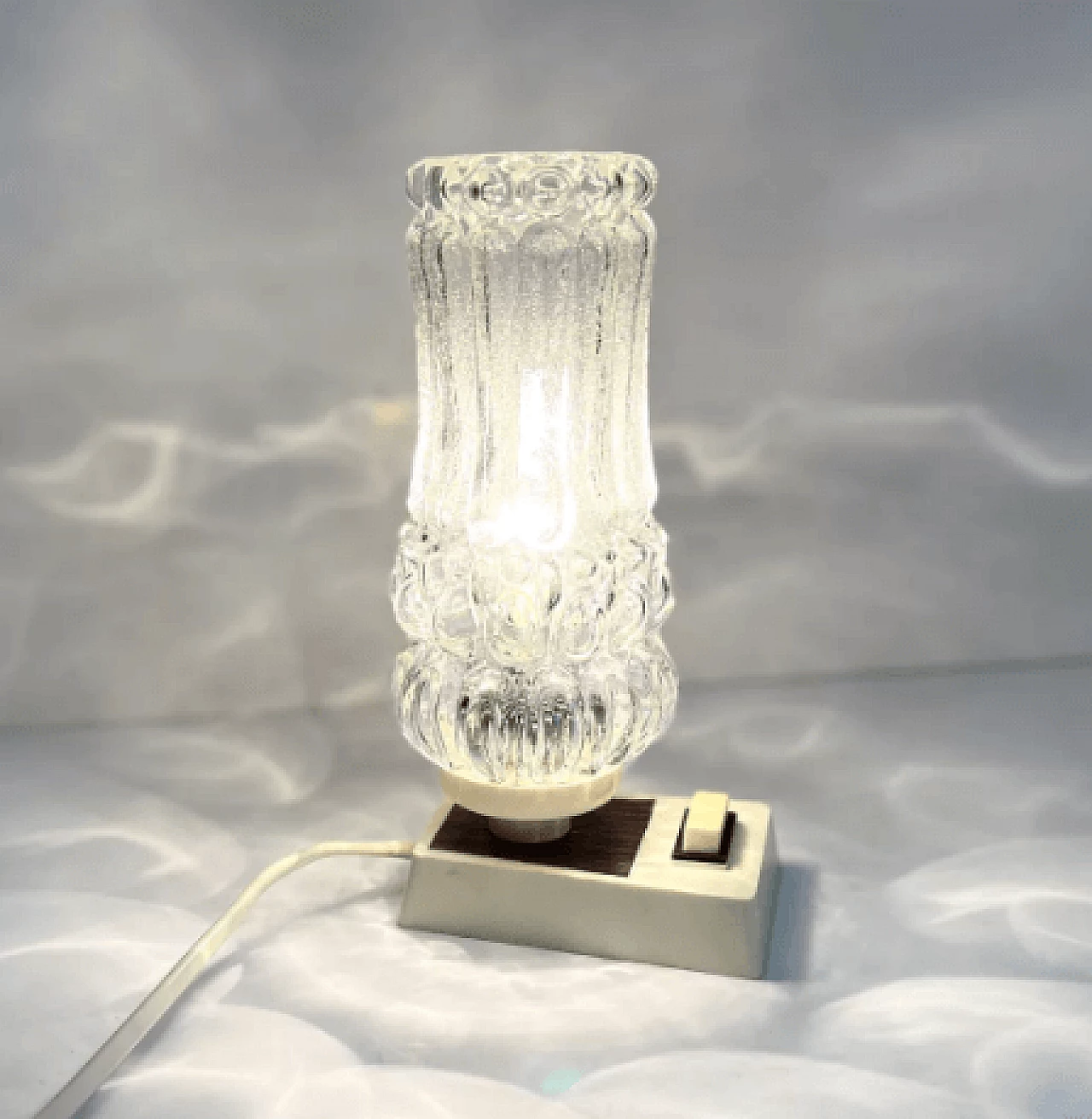 Glass and plastic table lamp by Holzapfel & Hutter, 1970s 7