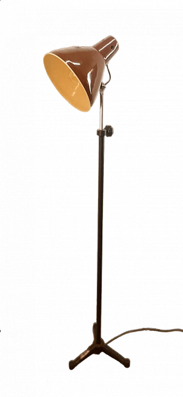 Lampada da terra in metallo marrone di Ing. S. Marcucci, anni '50