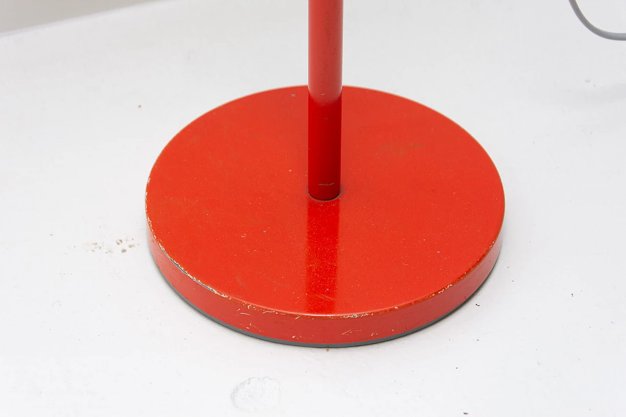 Lampada da terra in alluminio rosso e acciaio cromato di Josef Hurka, anni '70 12