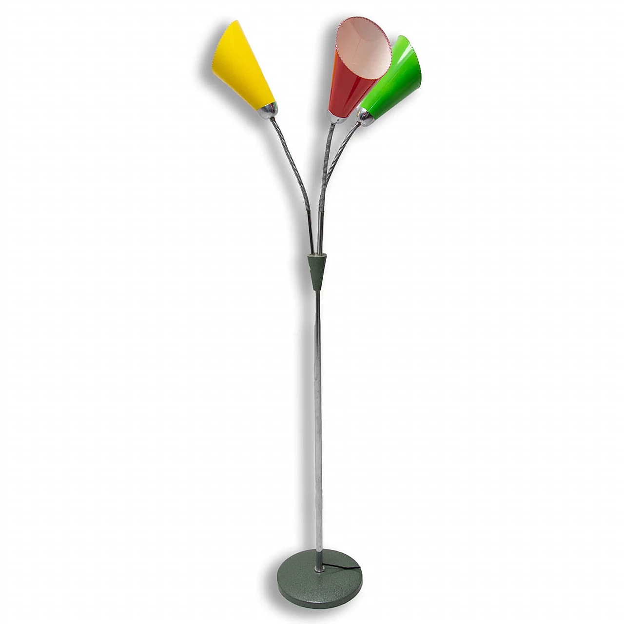 Metal and multicolored plastic floor lamp by Lidokov, 1960s 1