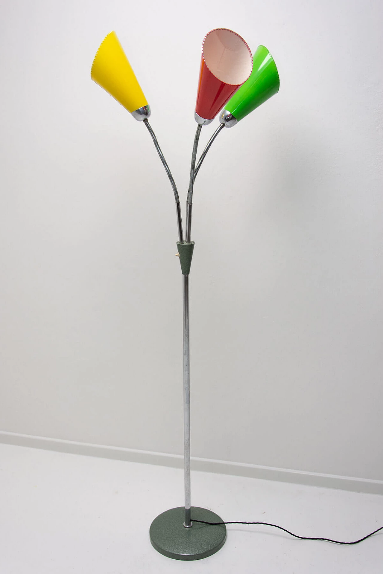 Metal and multicolored plastic floor lamp by Lidokov, 1960s 2