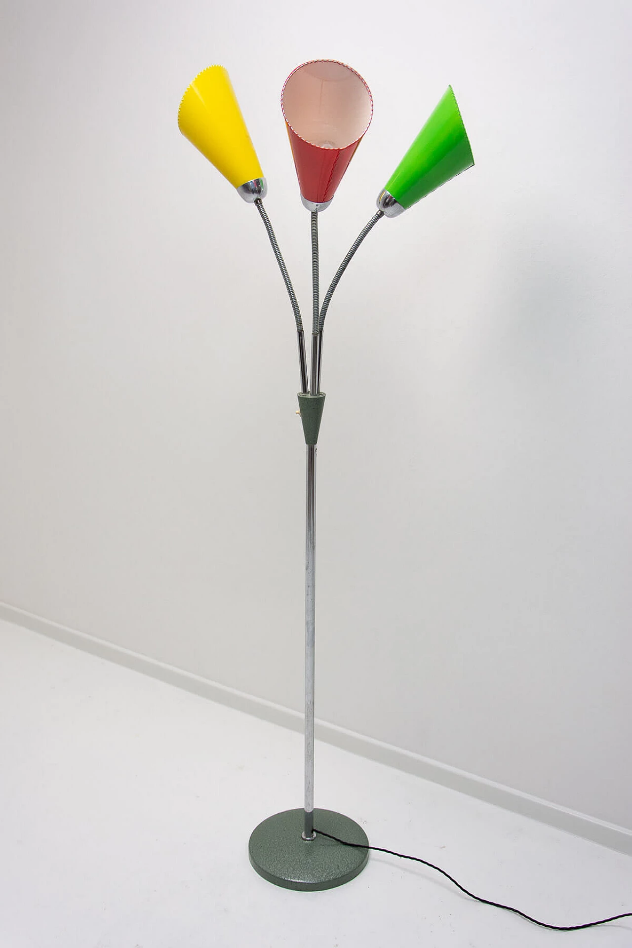 Metal and multicolored plastic floor lamp by Lidokov, 1960s 3