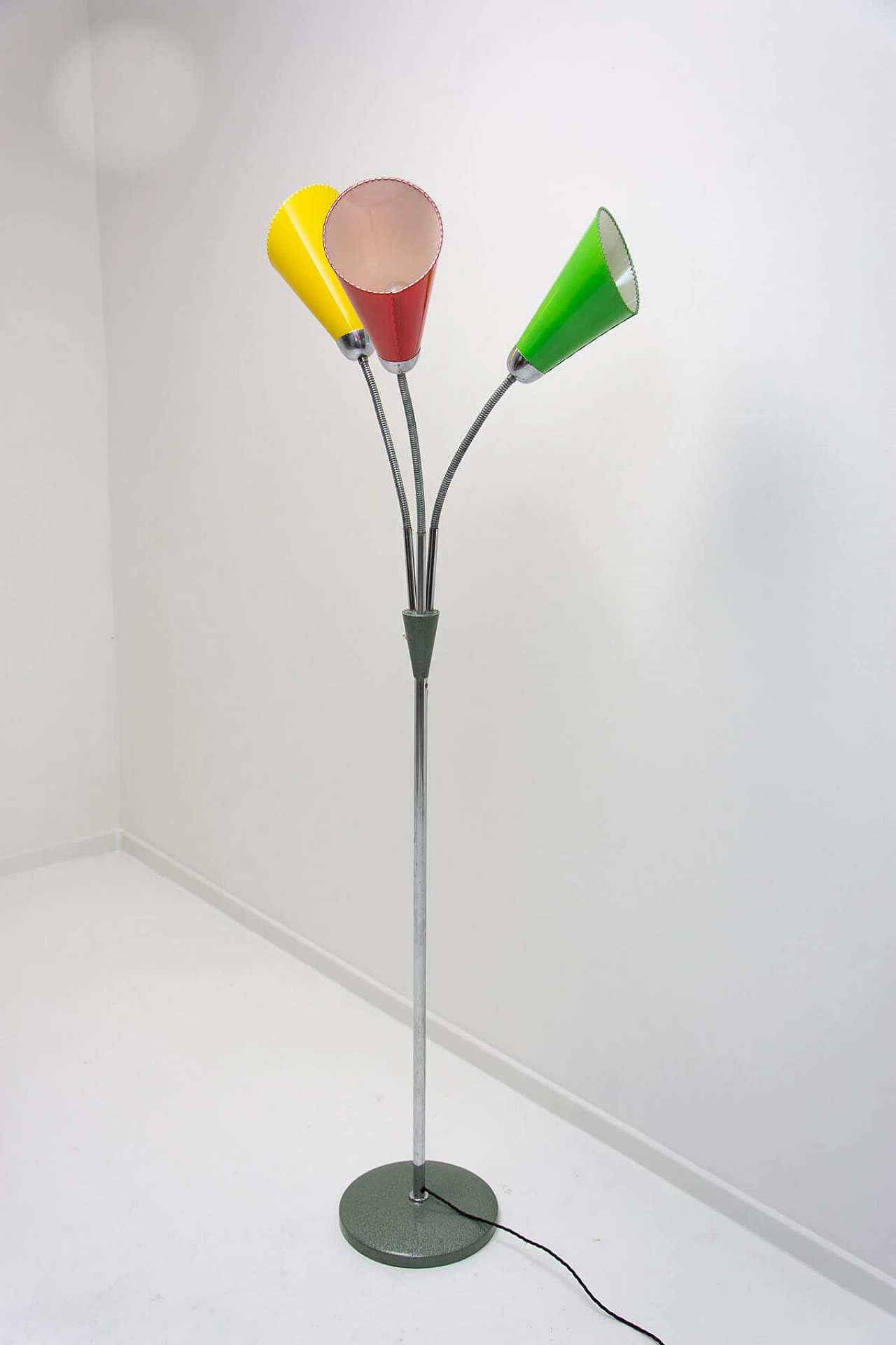Metal and multicolored plastic floor lamp by Lidokov, 1960s 4