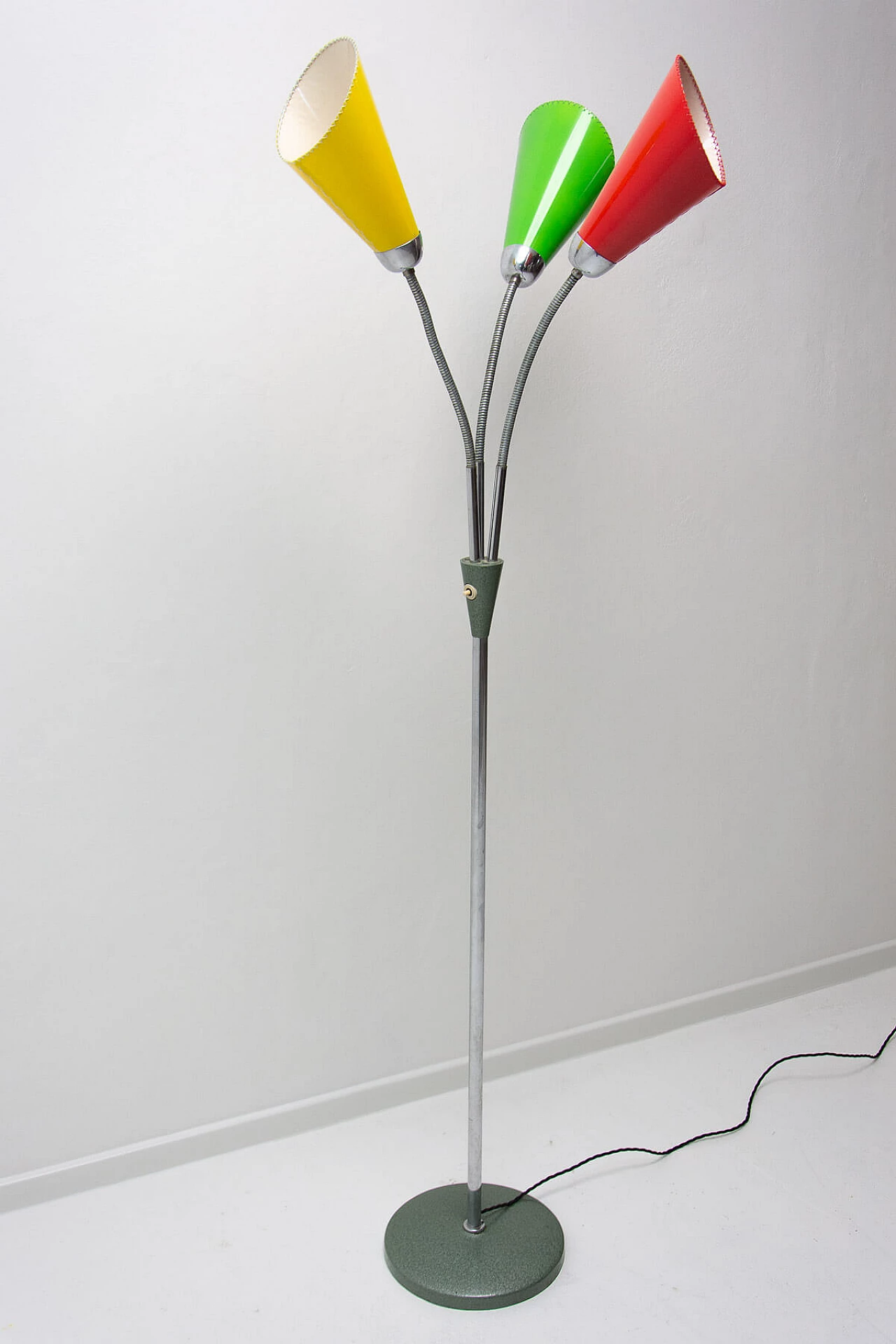 Metal and multicolored plastic floor lamp by Lidokov, 1960s 5