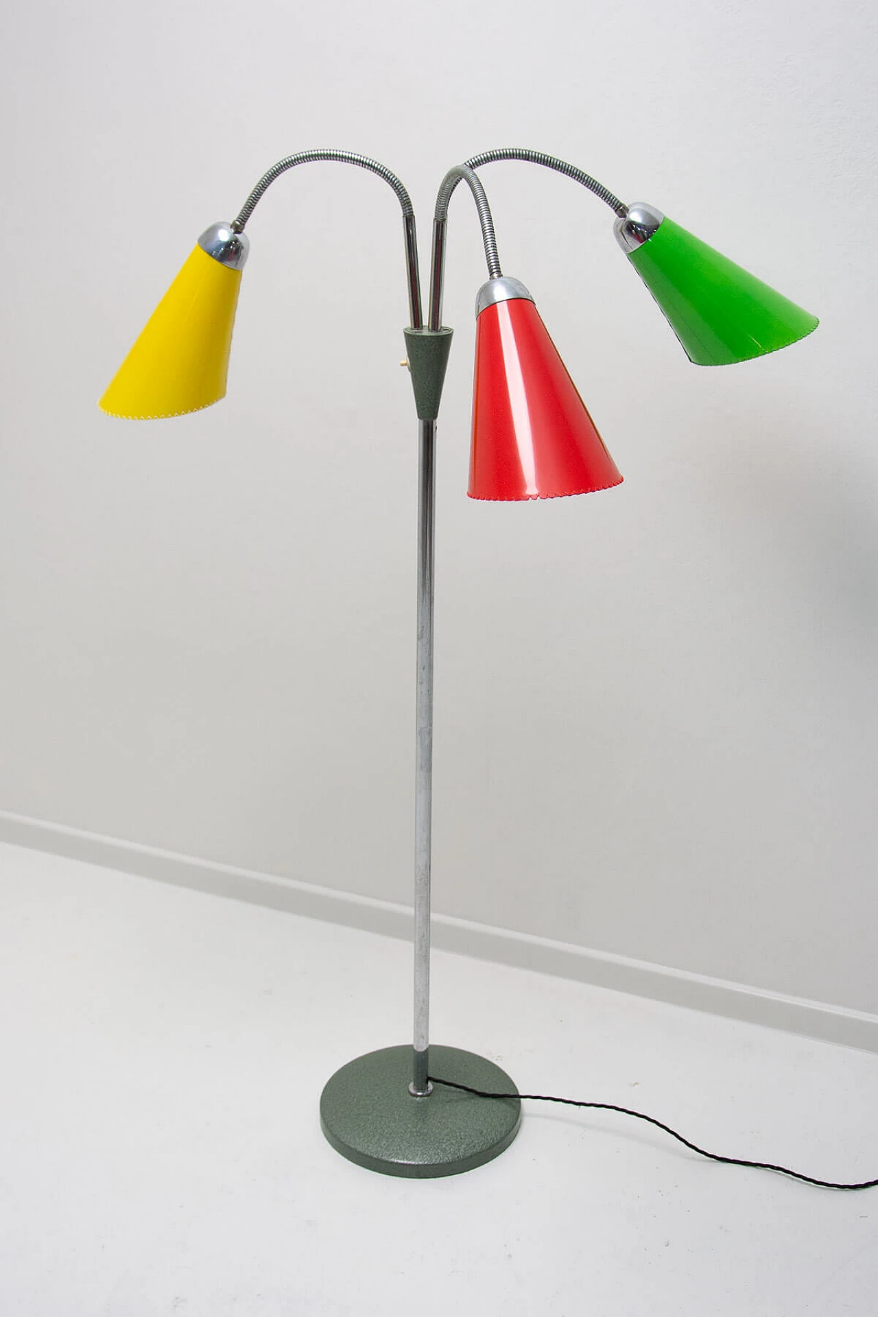 Metal and multicolored plastic floor lamp by Lidokov, 1960s 7