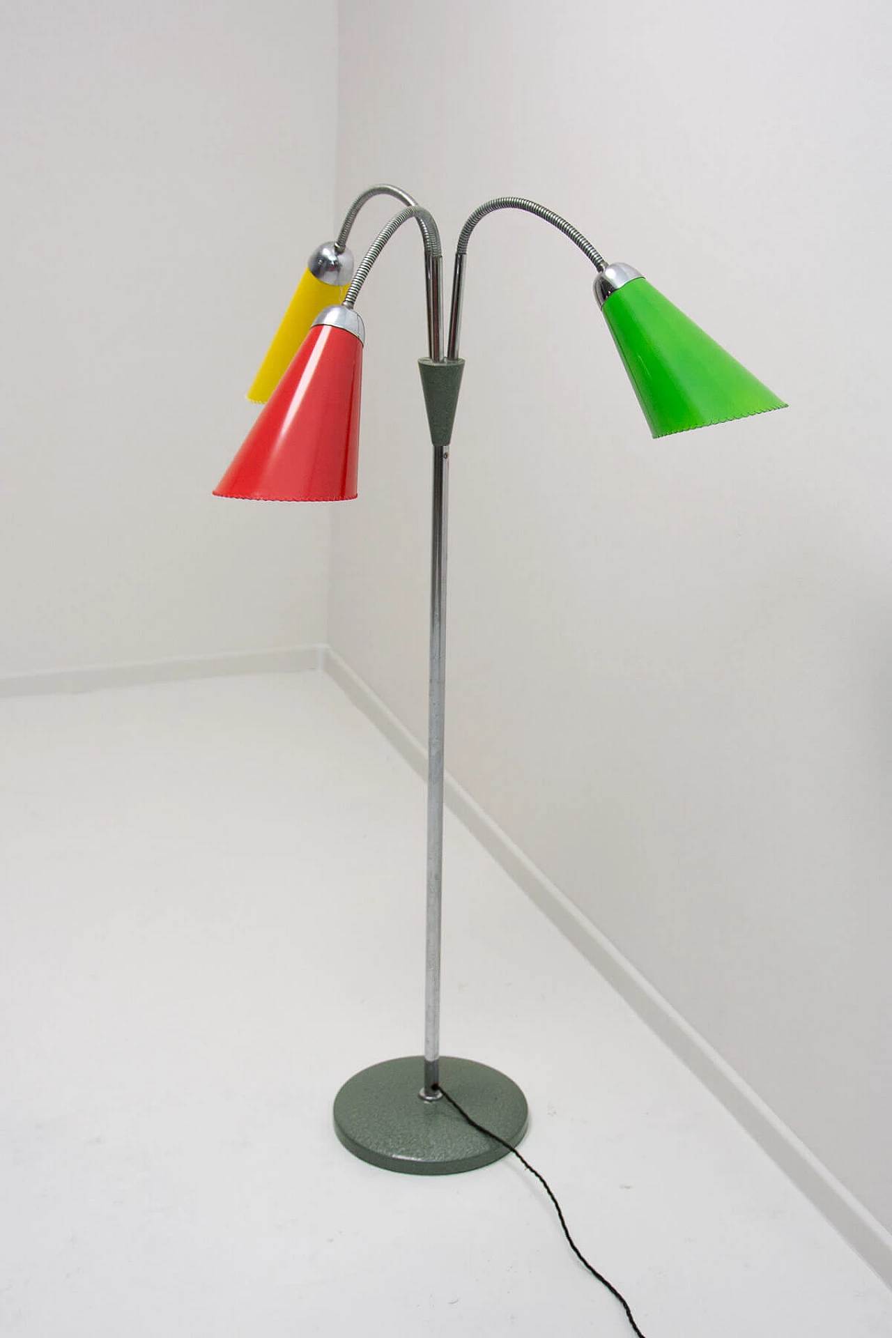 Metal and multicolored plastic floor lamp by Lidokov, 1960s 9