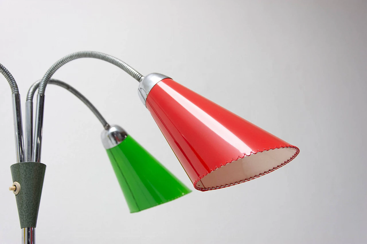 Metal and multicolored plastic floor lamp by Lidokov, 1960s 15