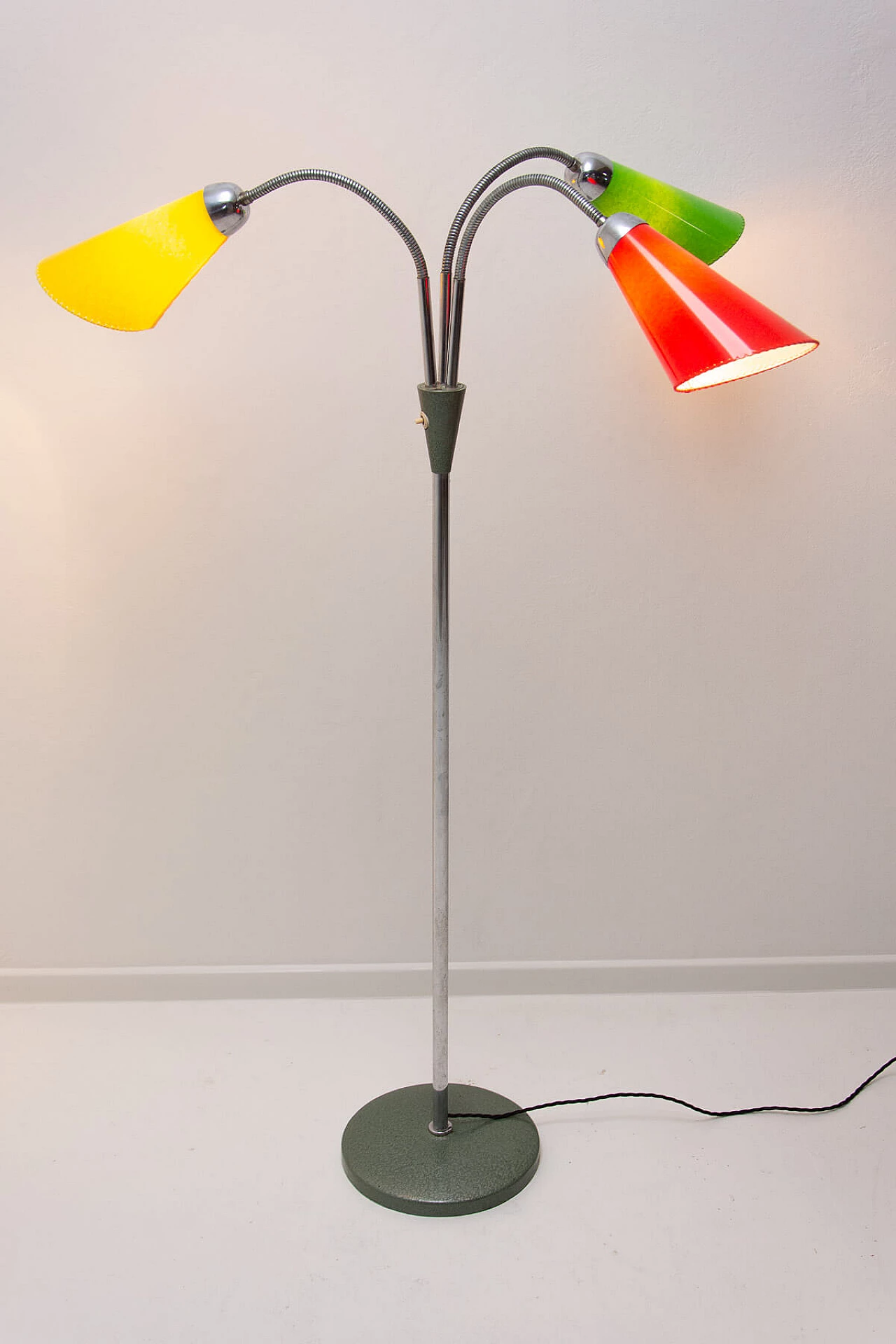 Metal and multicolored plastic floor lamp by Lidokov, 1960s 17