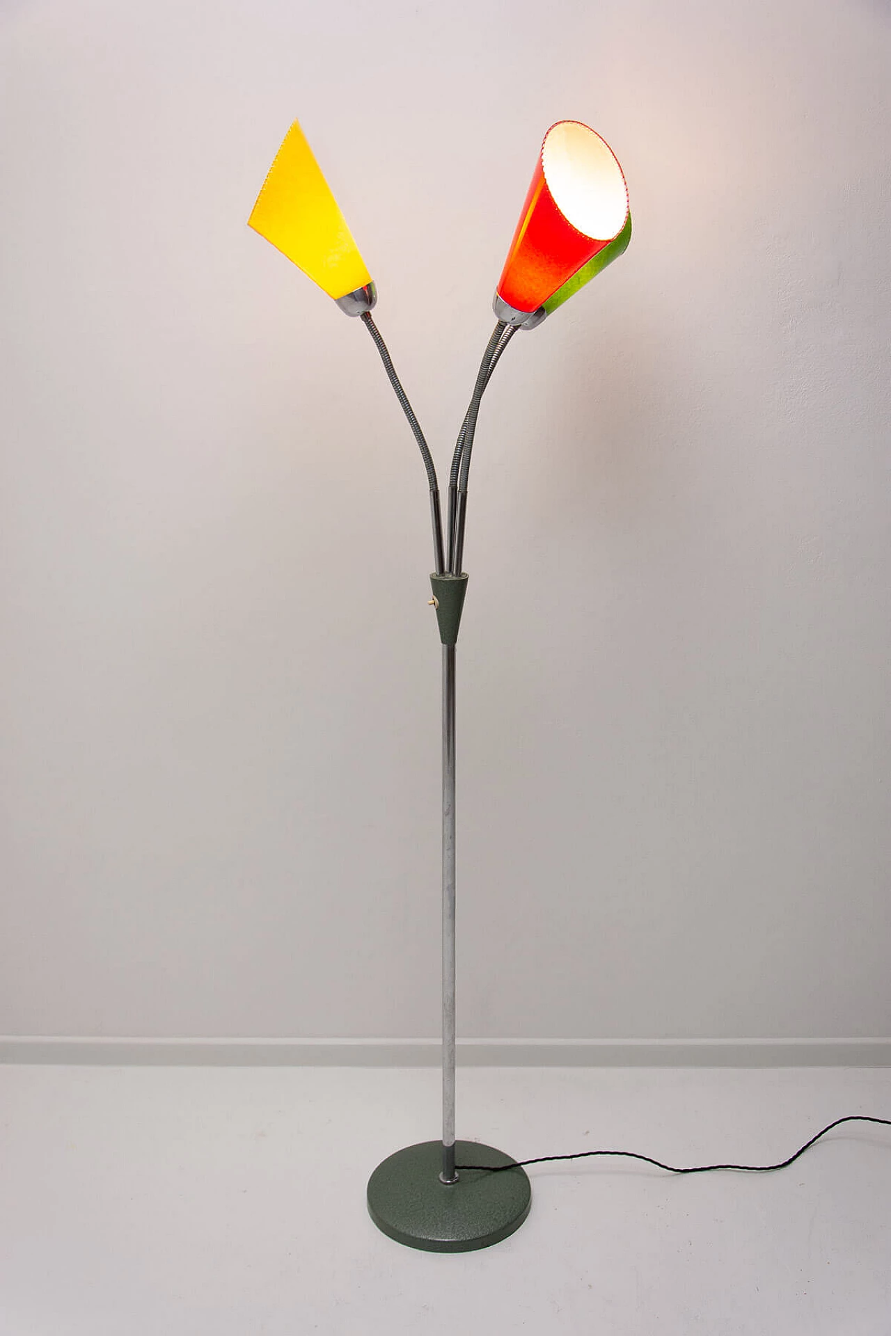 Metal and multicolored plastic floor lamp by Lidokov, 1960s 19