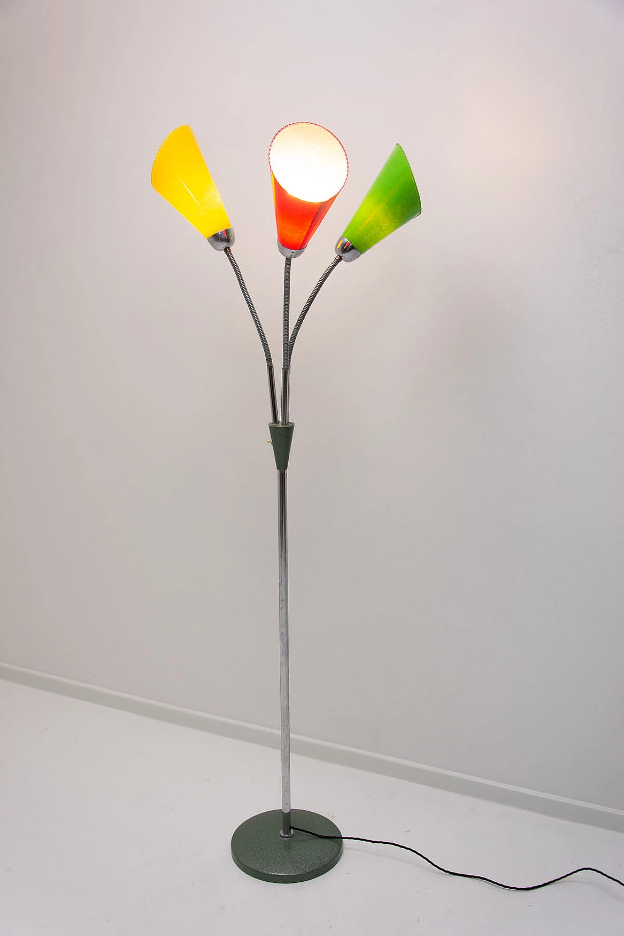 Metal and multicolored plastic floor lamp by Lidokov, 1960s 20