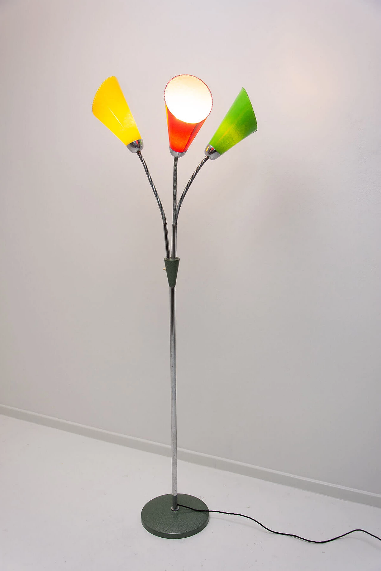 Metal and multicolored plastic floor lamp by Lidokov, 1960s | intOndo