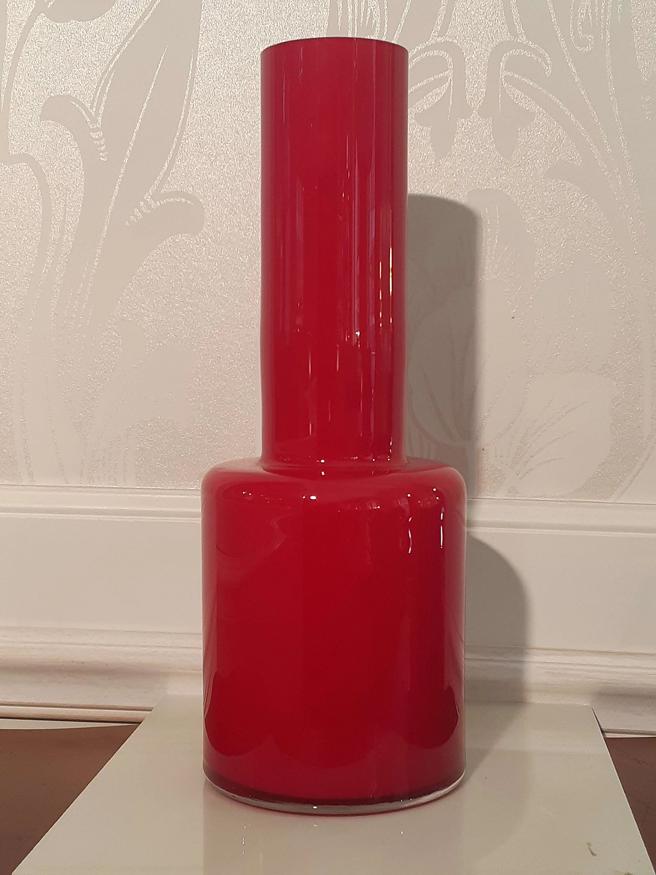 Vaso in vetro di Murano sommerso rosso di Giorgio Nason, anni '80 1