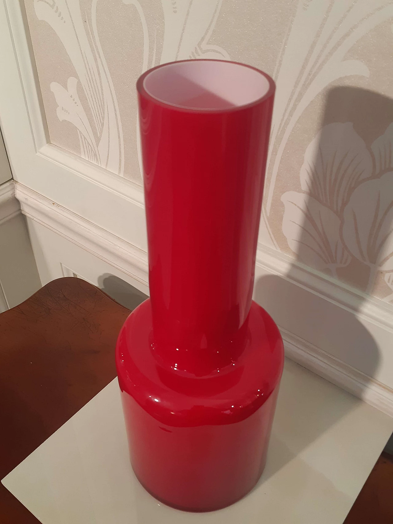 Vaso in vetro di Murano sommerso rosso di Giorgio Nason, anni '80 2