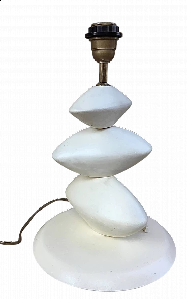 Ivory iron table lamp by L. Drummer, 1970s