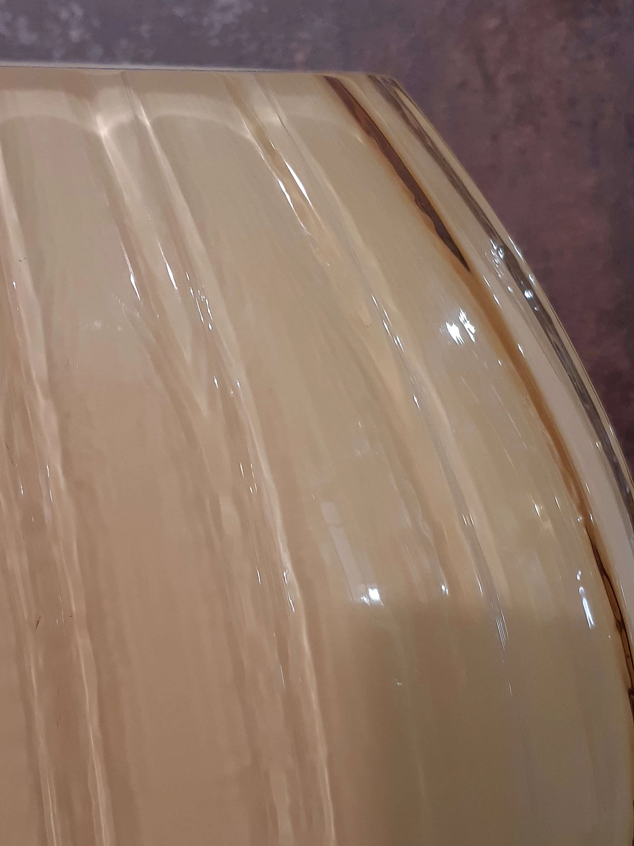 Oval vase in yellow incamiciato blown glass, 2000s 4