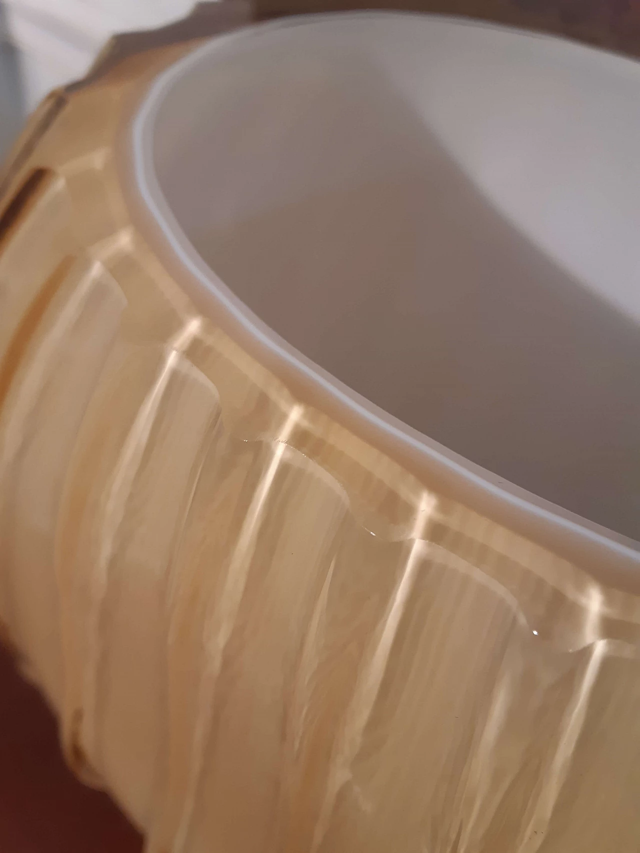 Oval vase in yellow incamiciato blown glass, 2000s 5