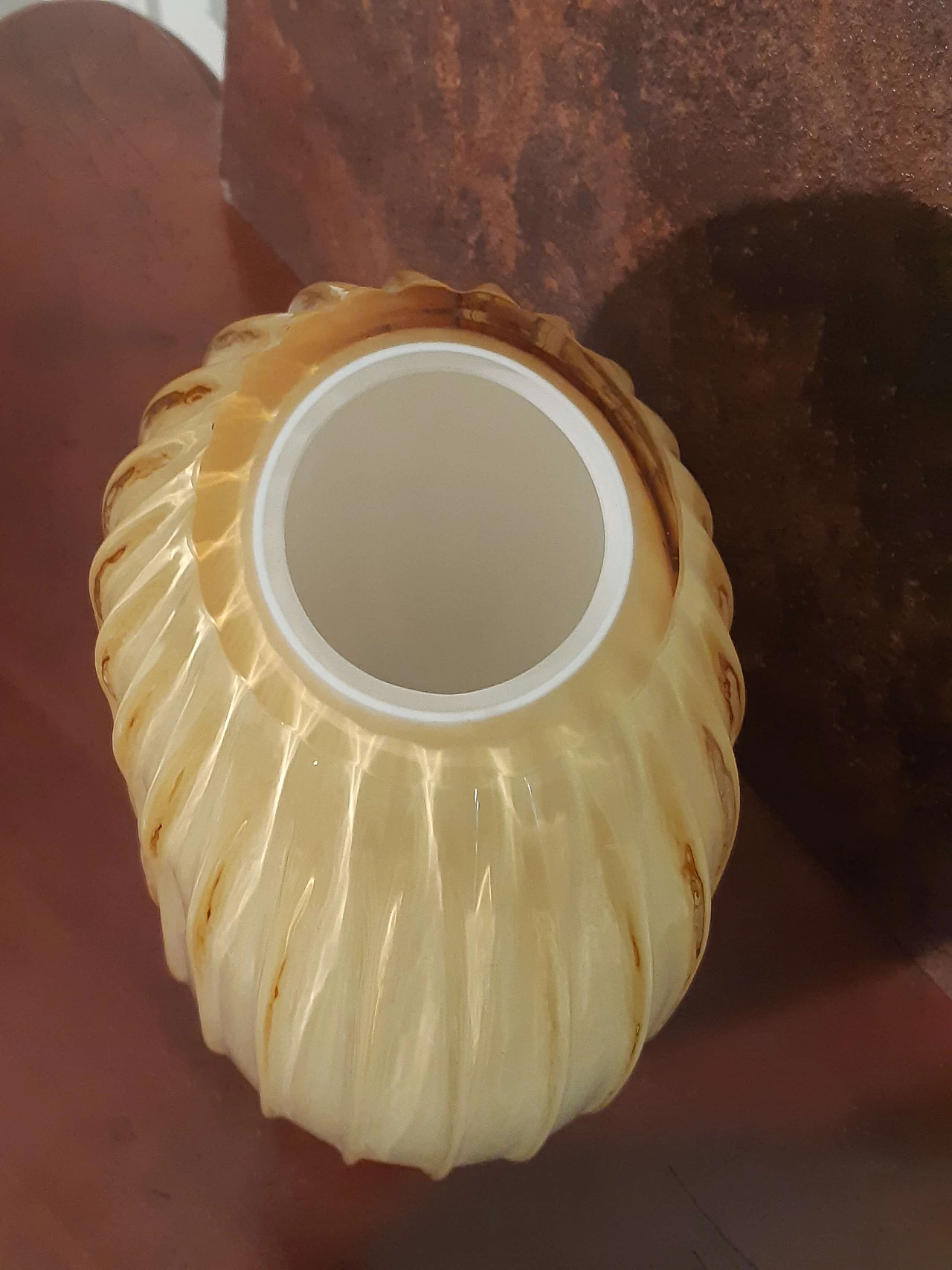 Oval blown glass vase, 2000s 3