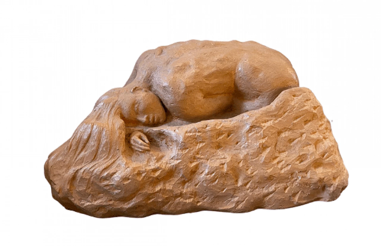 Terracotta sculpture of female nude by Tudisco, 1970s 1