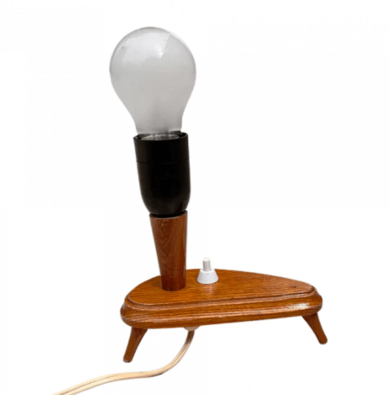 Lampada da tavolo in faggio e bachelite di Appelt Berlin, anni '60 2