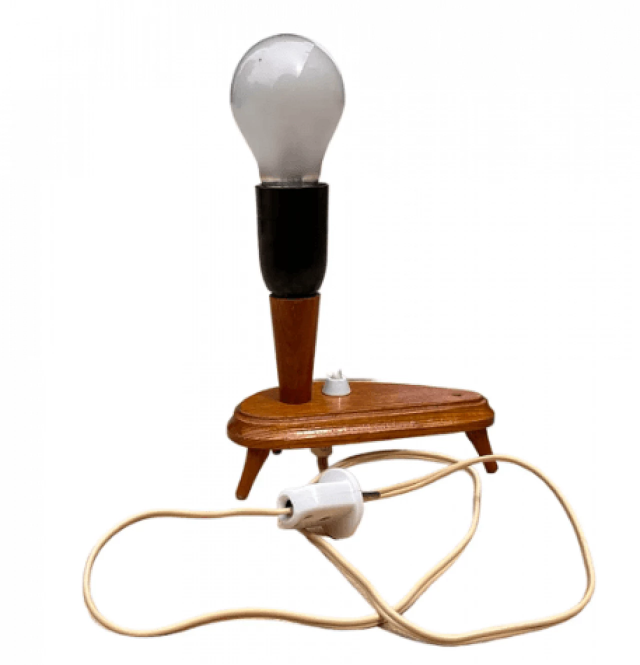 Lampada da tavolo in faggio e bachelite di Appelt Berlin, anni '60 8