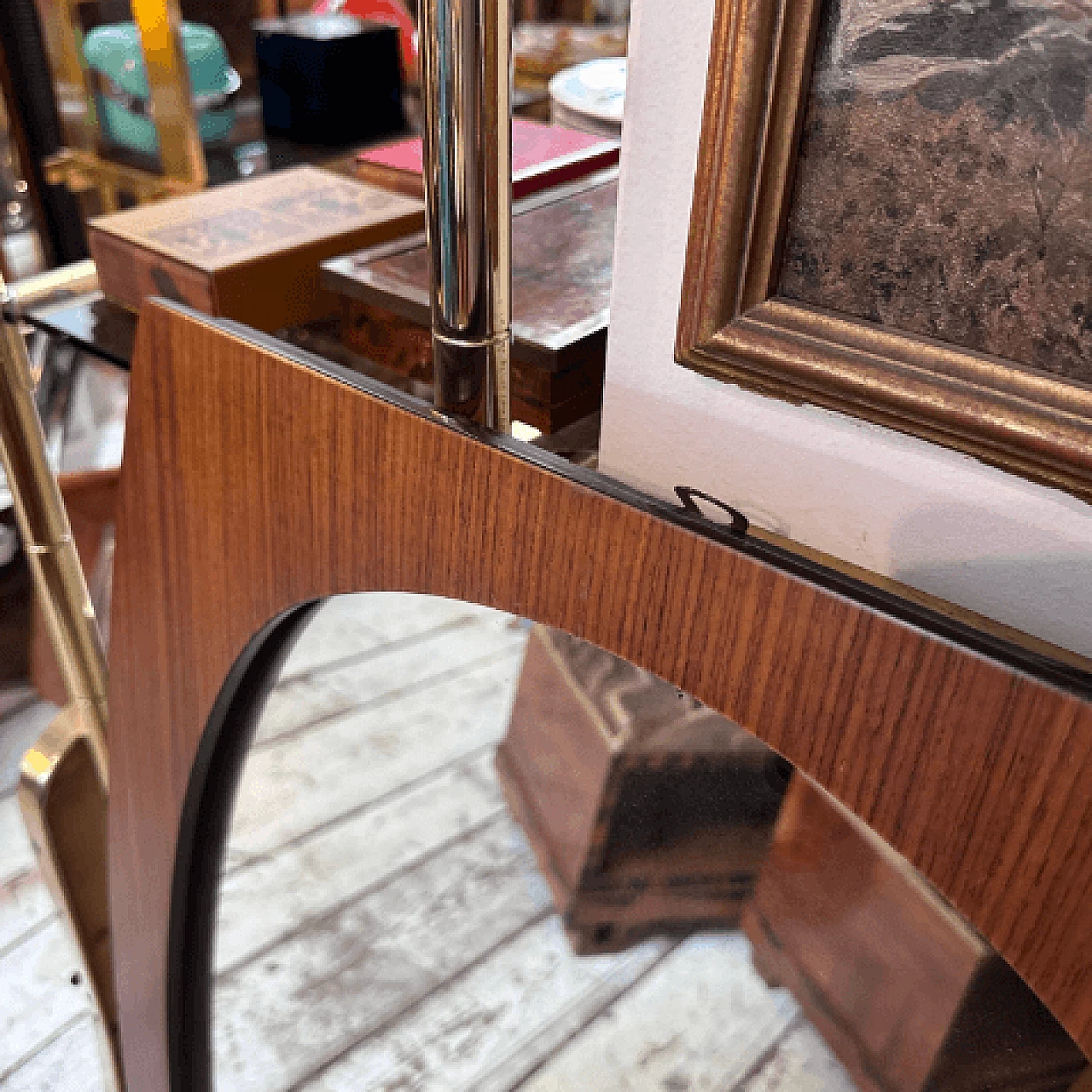 Mirror with wood frame by Gianfranco Frattini, 1970s 11