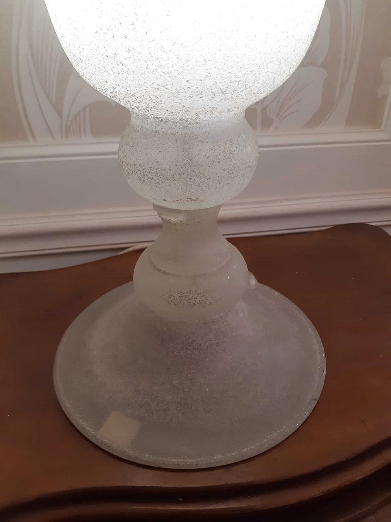 Lampada da tavolo a calice in vetro Scavo di Seguso, anni '70 6