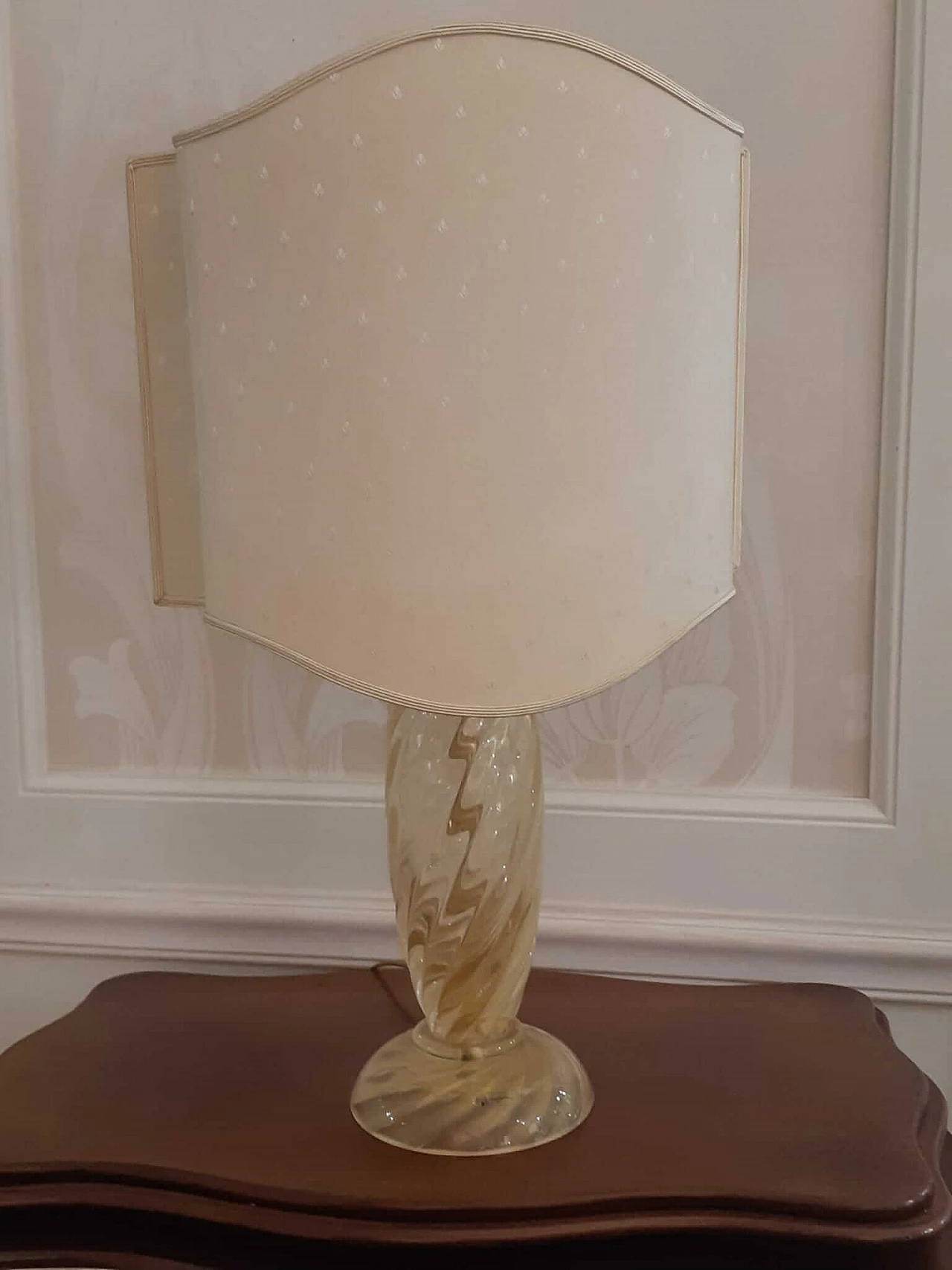 Glass and fabric table lamp by Idea Murano, 1990s 6