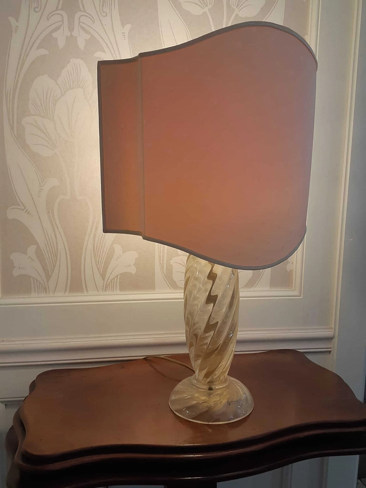 Glass and fabric table lamp by Idea Murano, 1990s 8