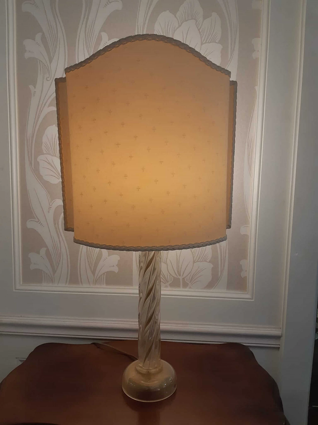 Lampada da tavolo con base torchon in vetro di Idea Murano, anni '90 1