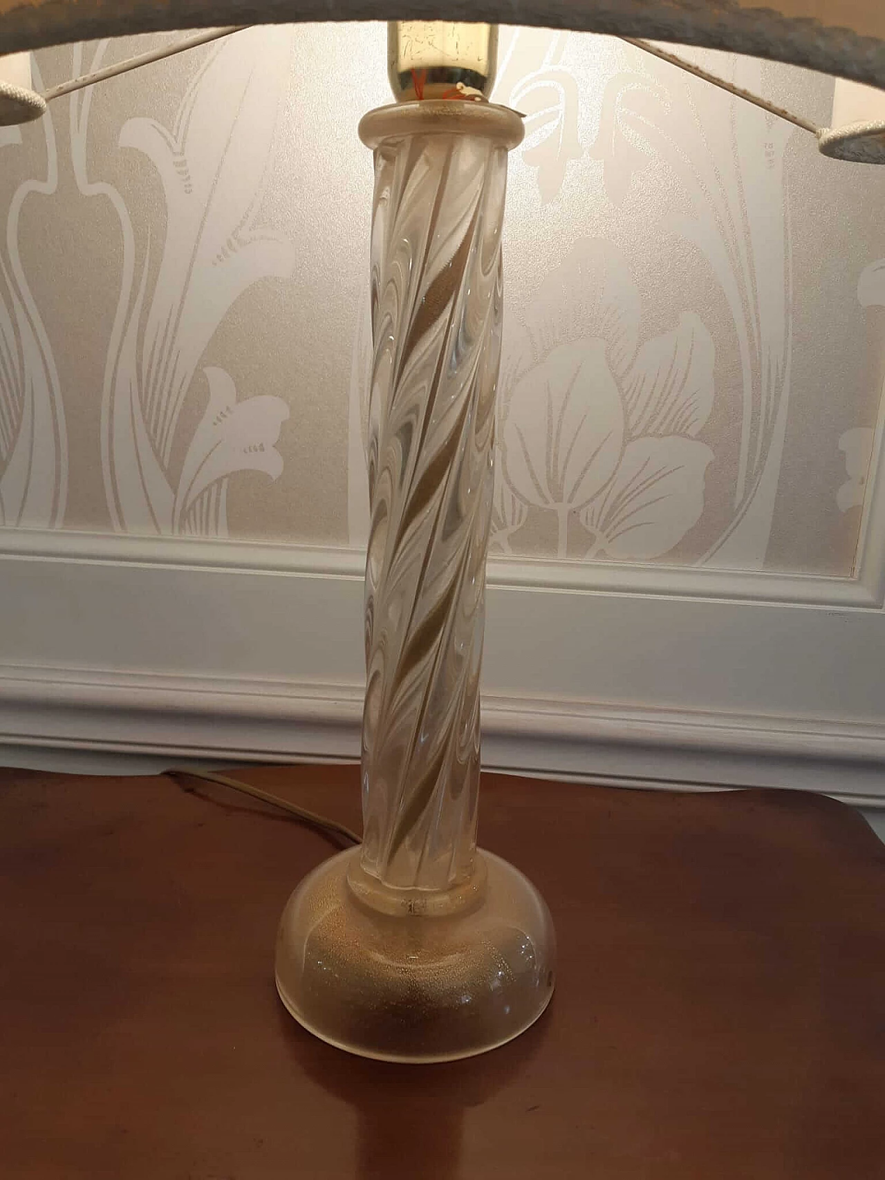 Lampada da tavolo con base torchon in vetro di Idea Murano, anni '90 3