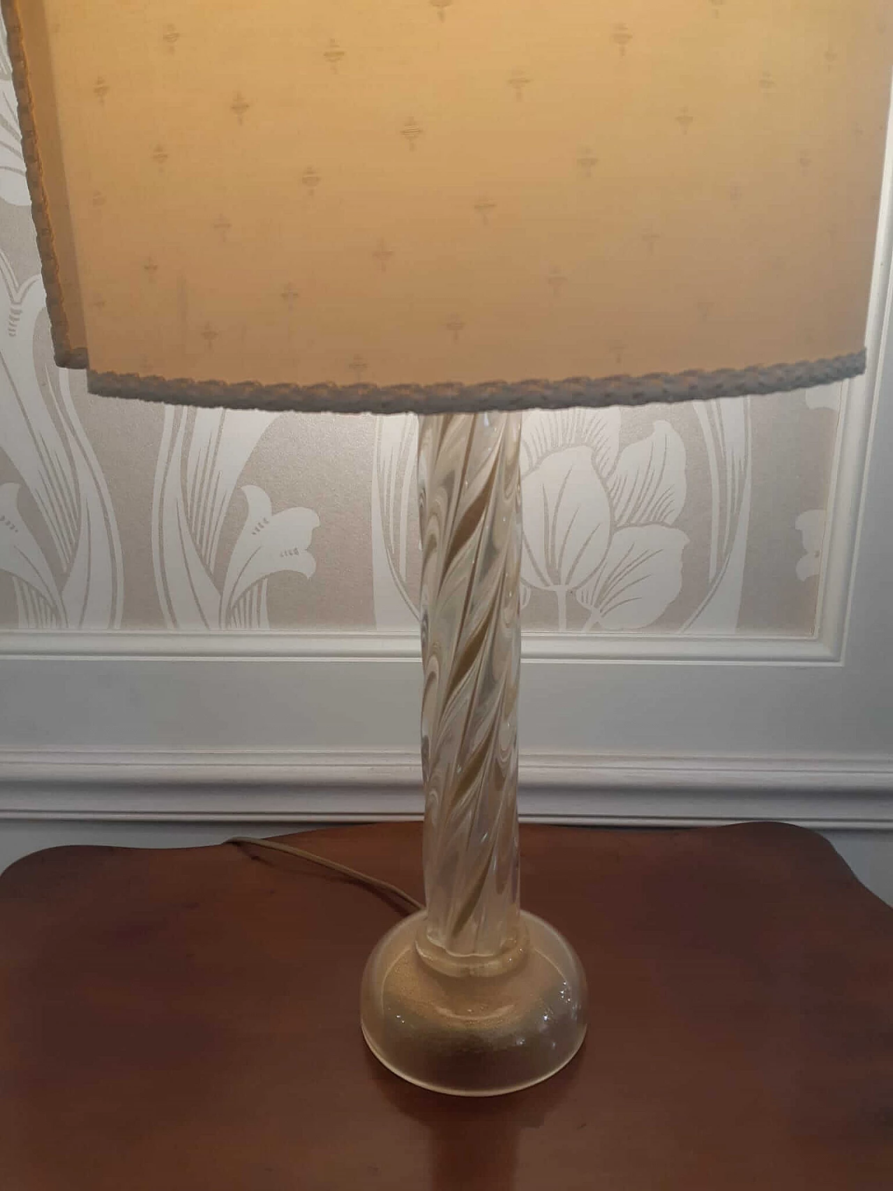 Lampada da tavolo con base torchon in vetro di Idea Murano, anni '90 5