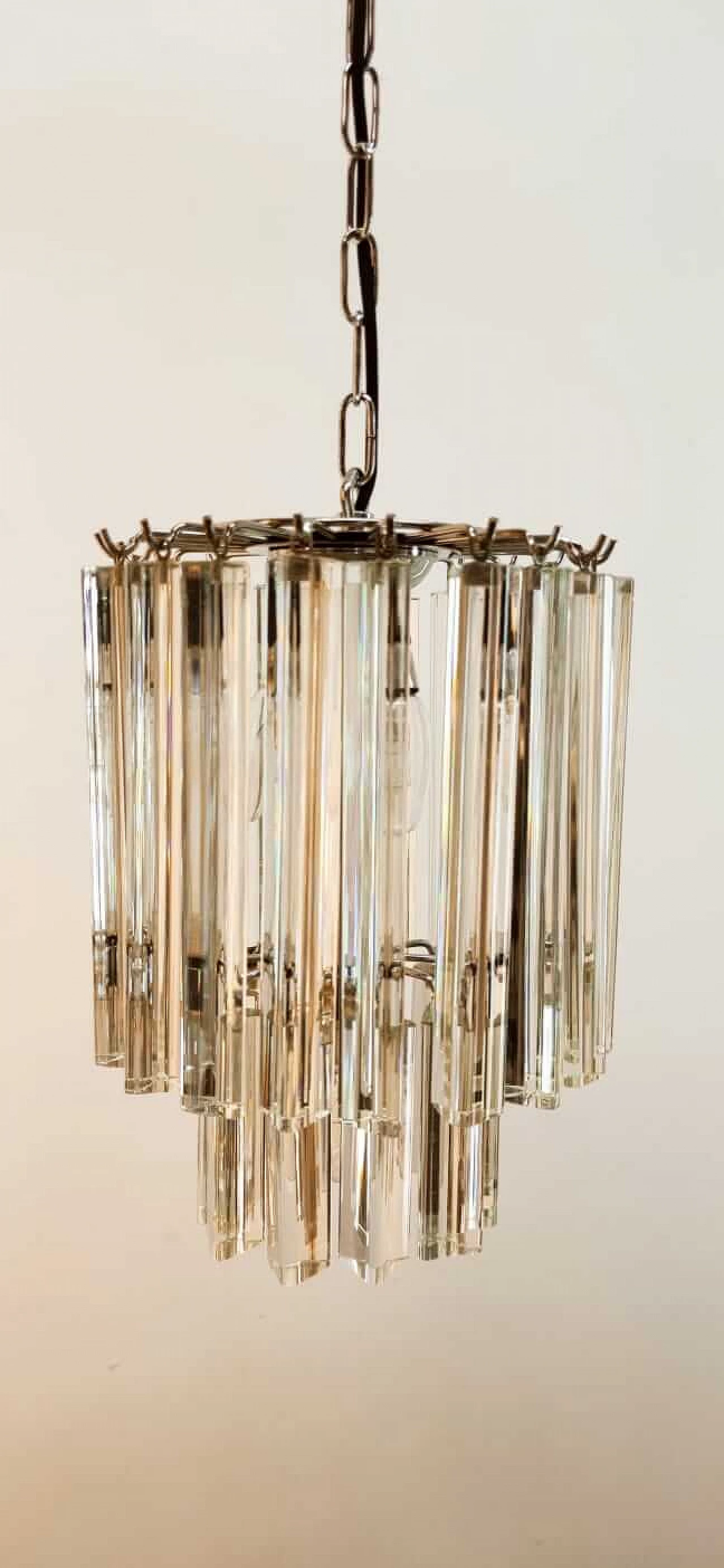 Lampadario in vetro e metallo di Venini, anni '70 14