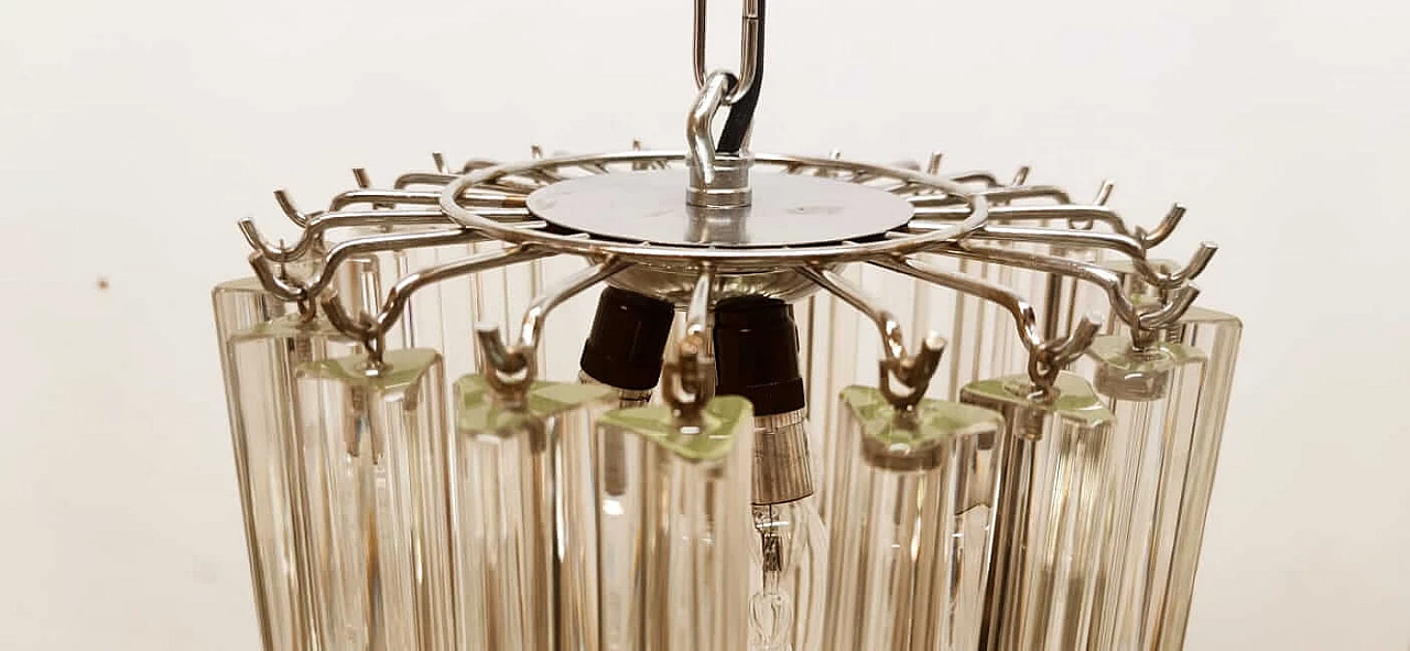 Lampadario in vetro e metallo di Venini, anni '70 19