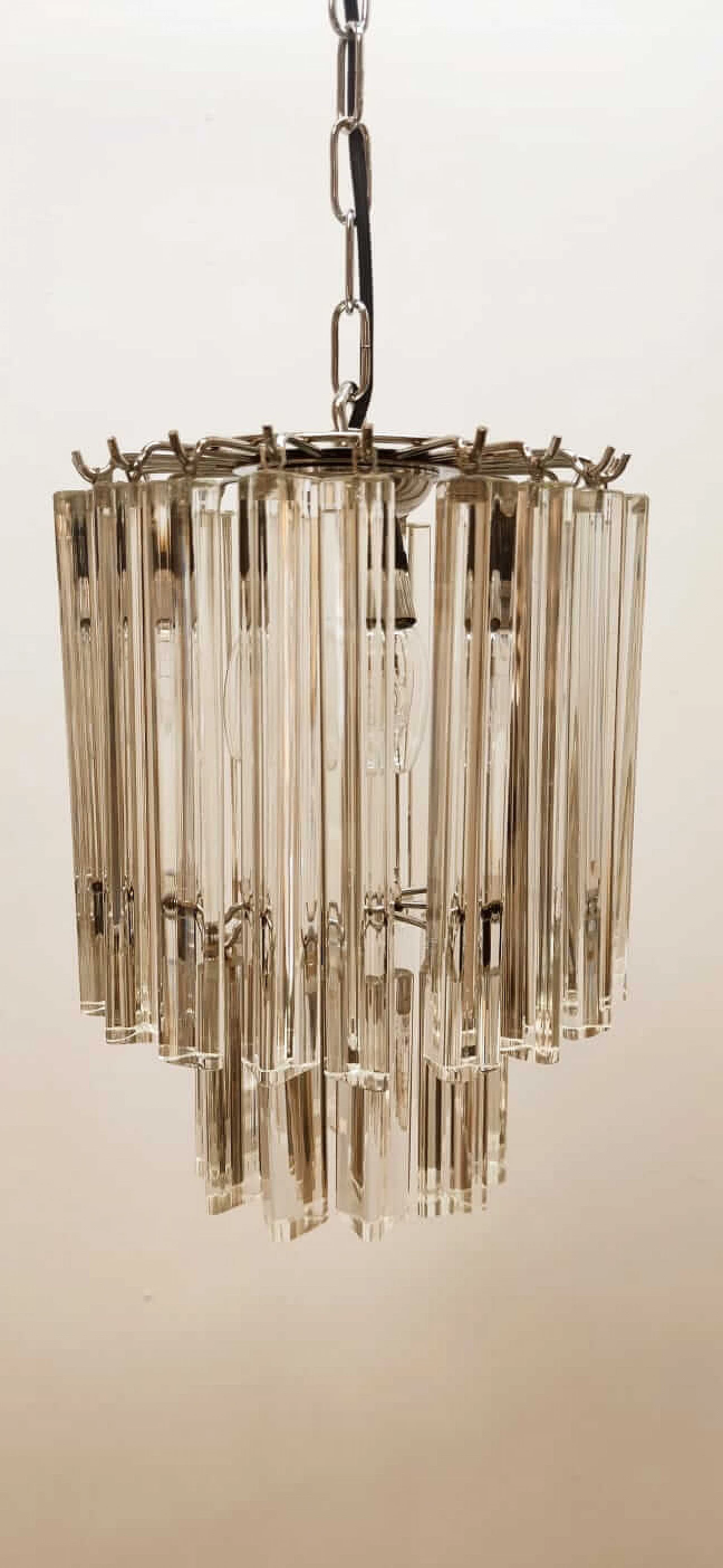 Lampadario in vetro e metallo di Venini, anni '70 21