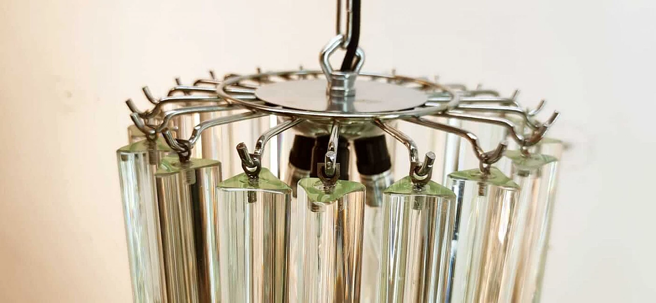 Lampadario in vetro e metallo di Venini, anni '70 22