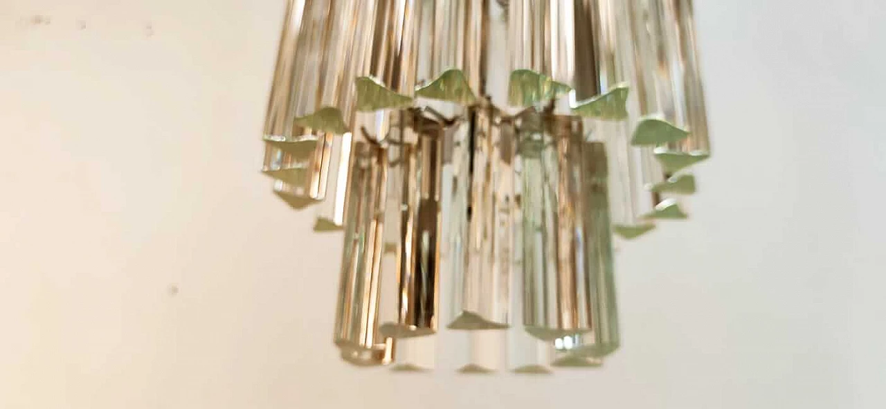 Lampadario in vetro e metallo di Venini, anni '70 24