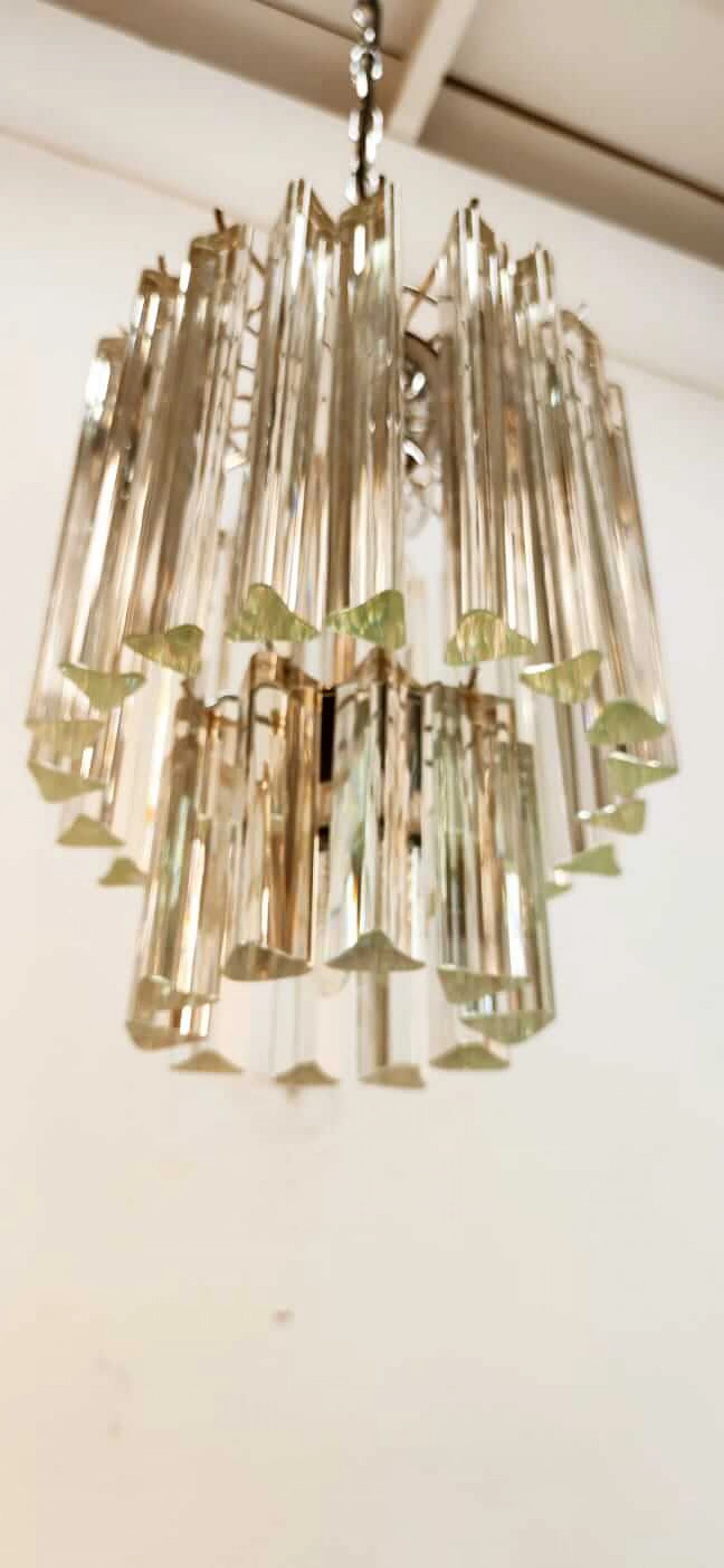 Lampadario in vetro e metallo di Venini, anni '70 25