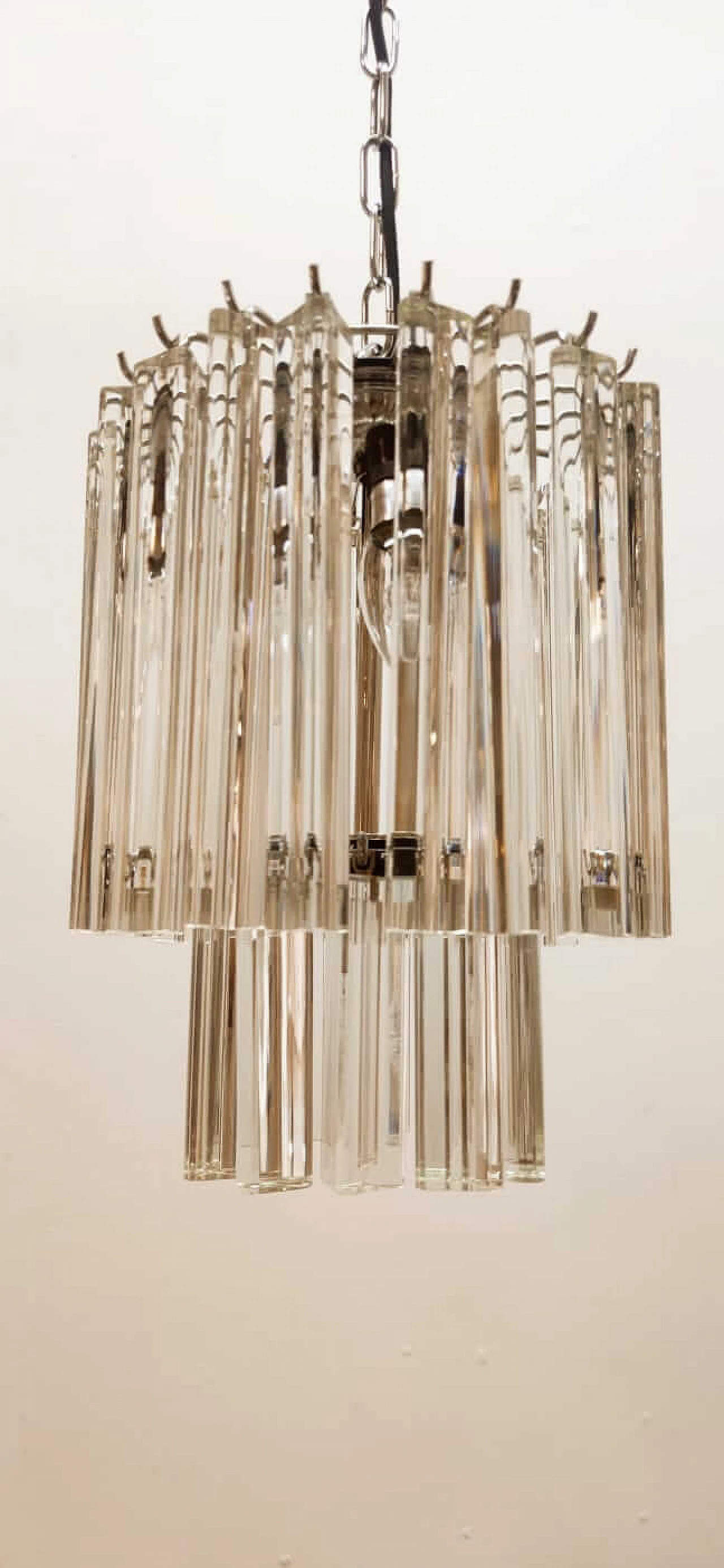 Lampadario in vetro e metallo di Venini, anni '70 27