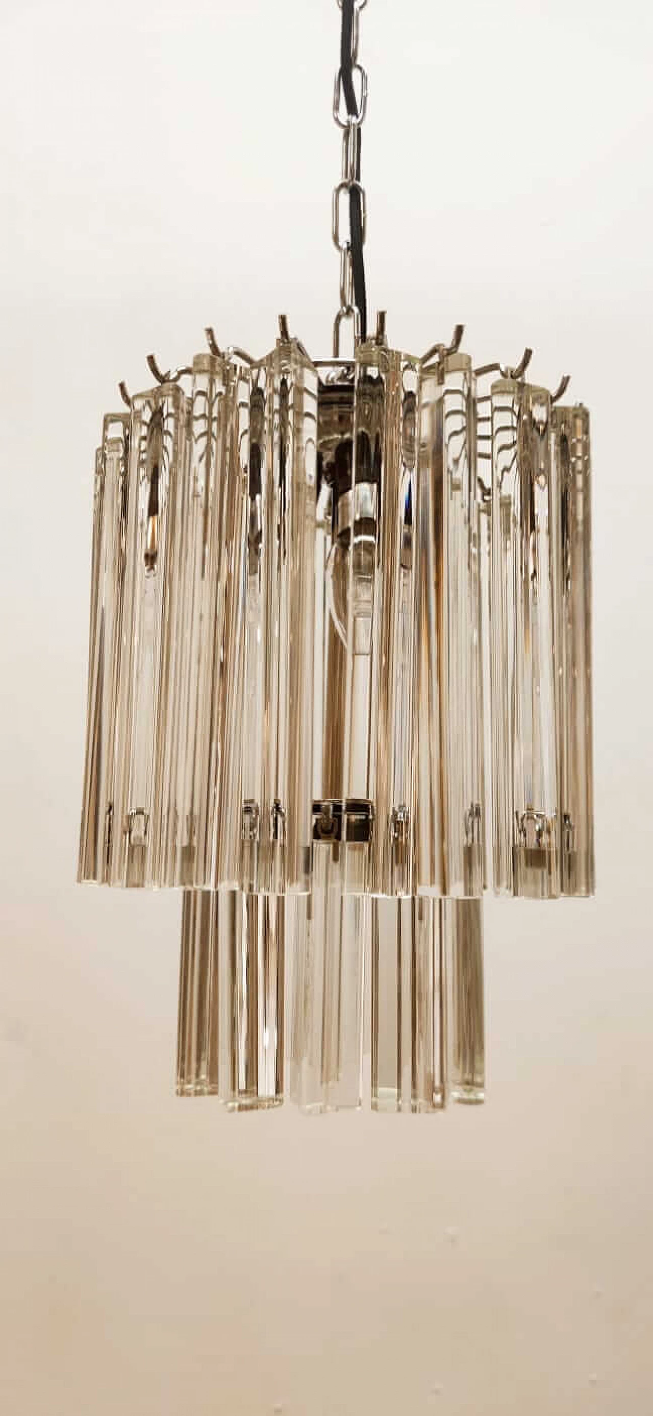 Lampadario in vetro e metallo di Venini, anni '70 29