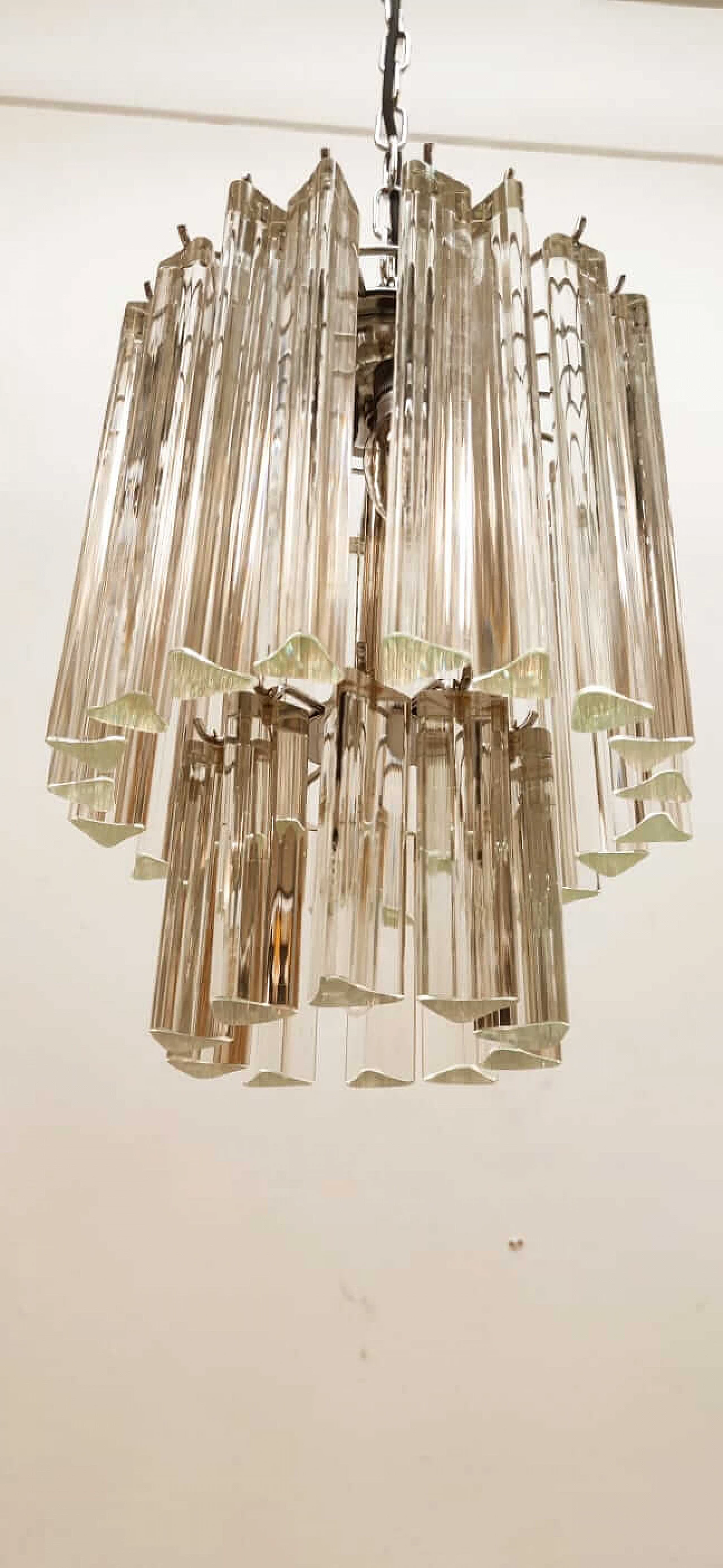 Lampadario in vetro e metallo di Venini, anni '70 30