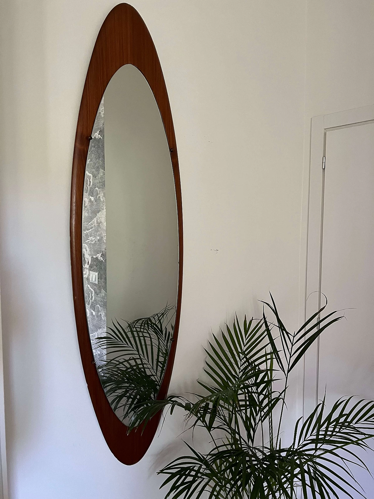 Scandinavian teak wall mirror, 1960s 6