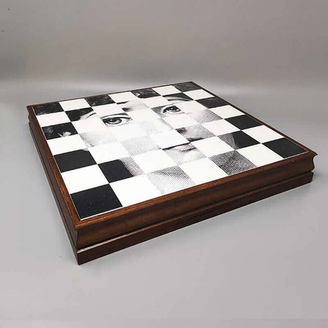 Walnut board games by Piero Fornasetti for Dal Negro, 1970s 2
