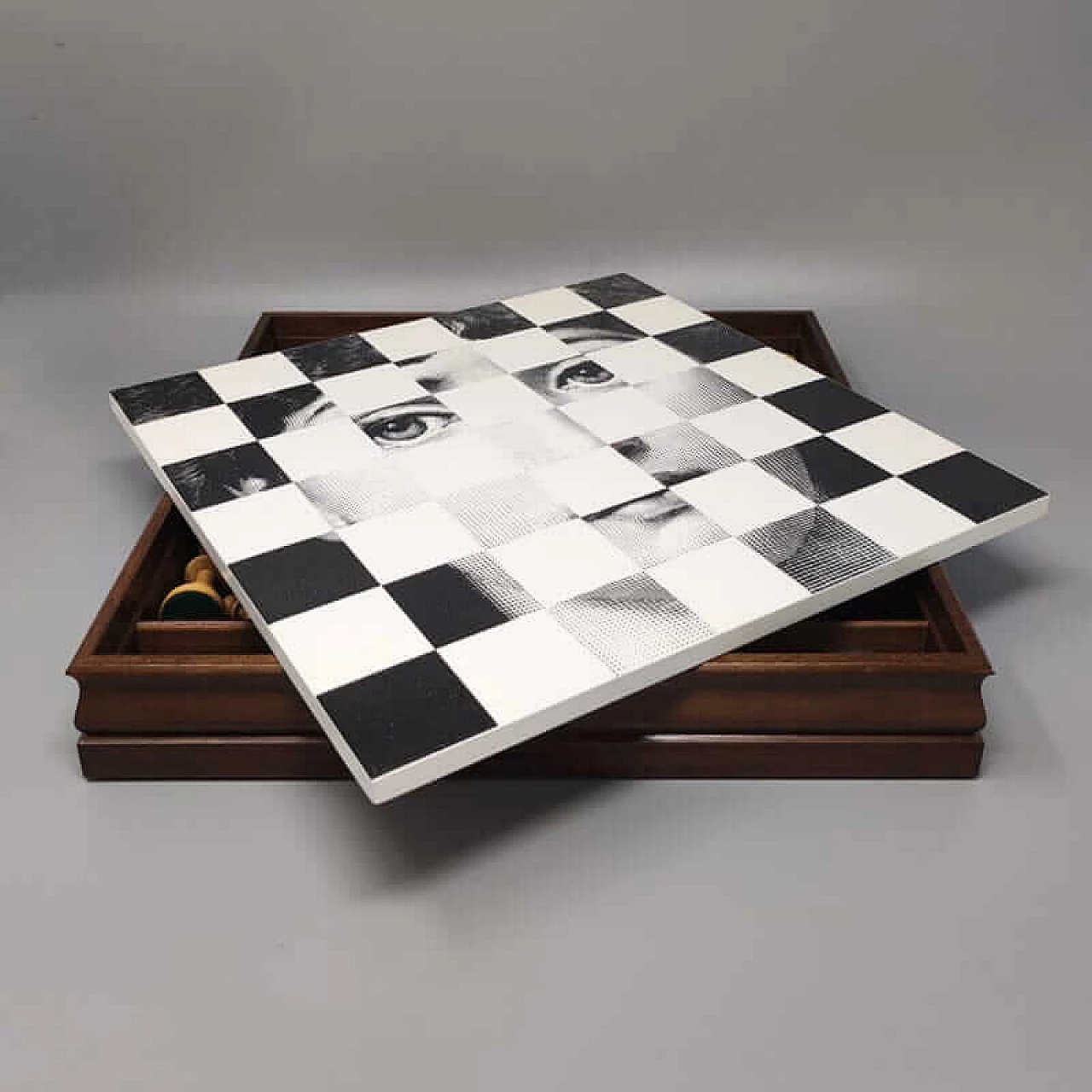 Walnut board games by Piero Fornasetti for Dal Negro, 1970s 5