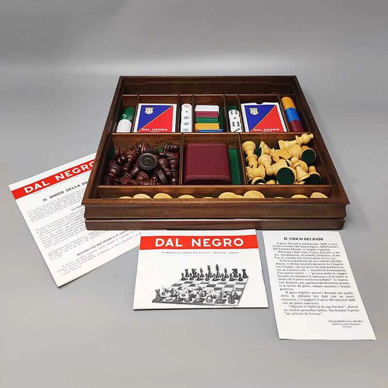 Walnut board games by Piero Fornasetti for Dal Negro, 1970s 7