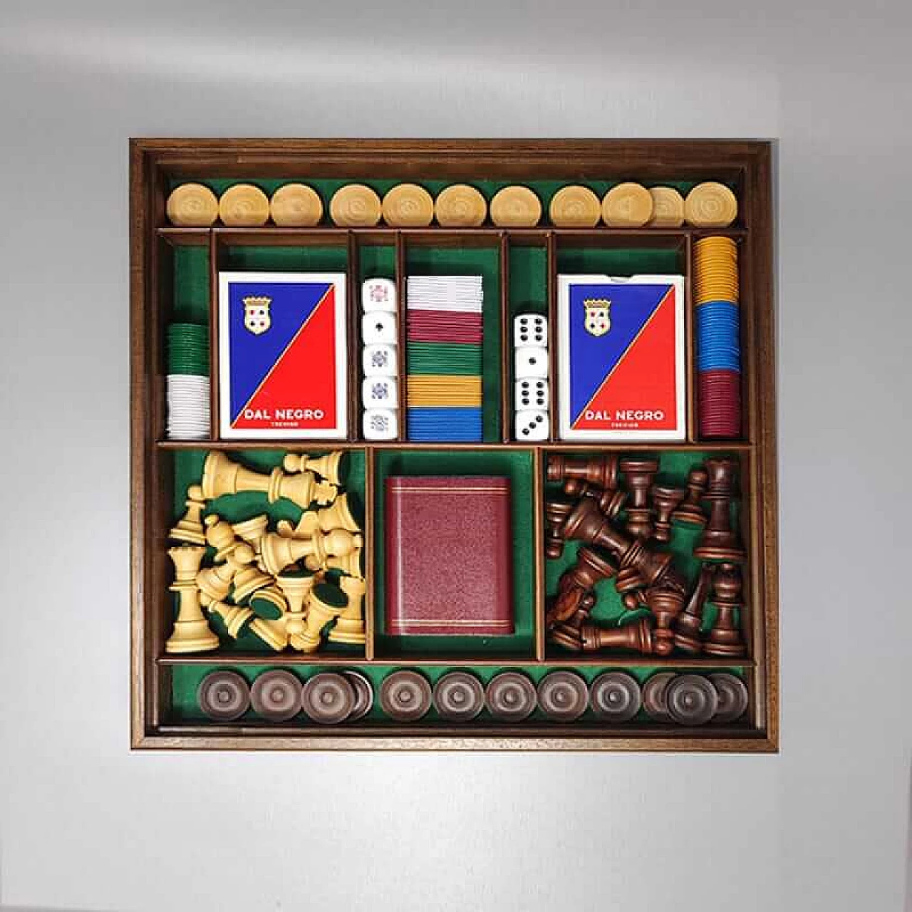 Walnut board games by Piero Fornasetti for Dal Negro, 1970s 8