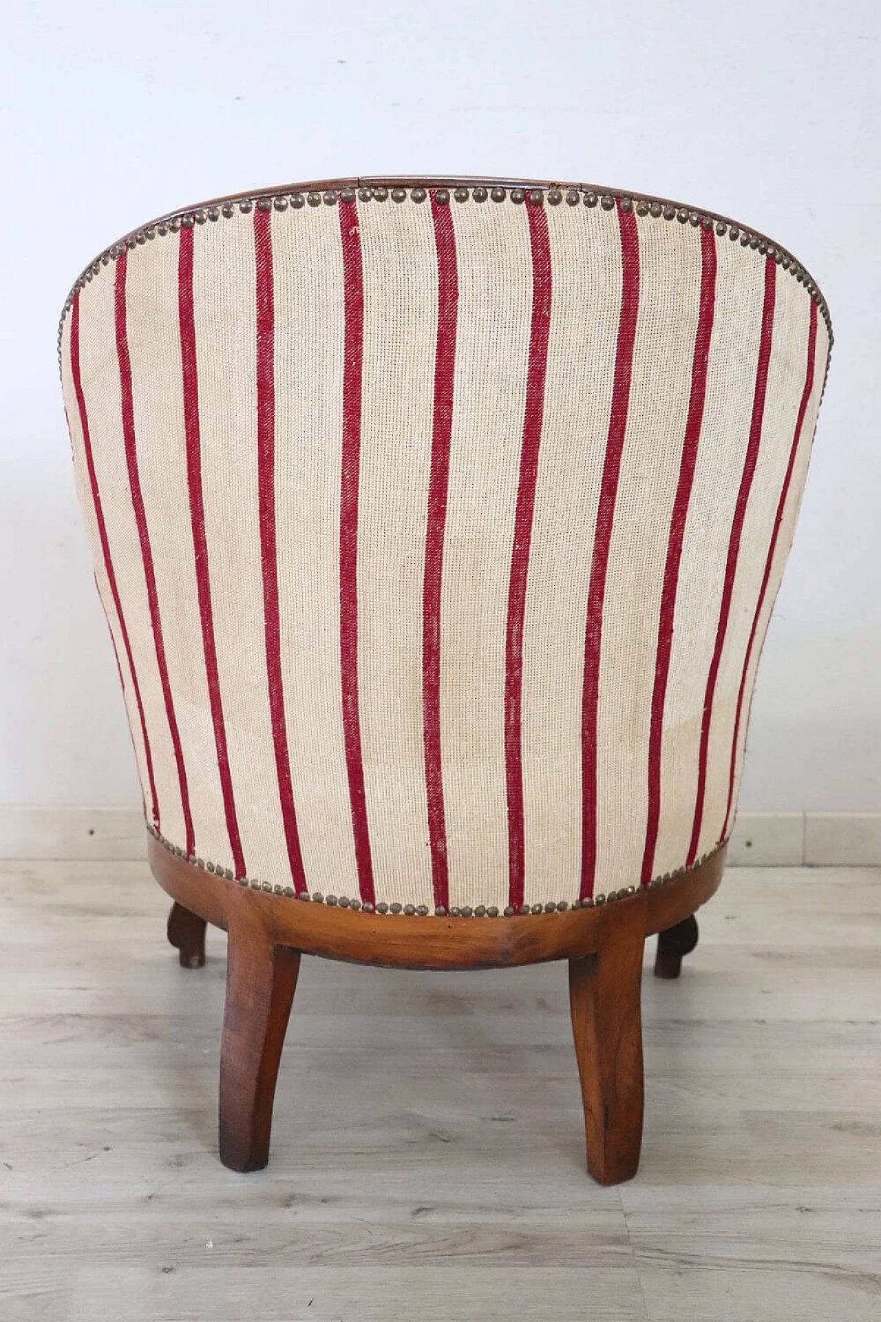 Solid walnut upholstered armchair, mid-19th century 5