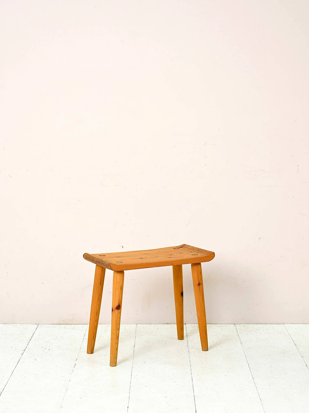 Pine wood stool attributed to Carl Malmsten, 1960s 1