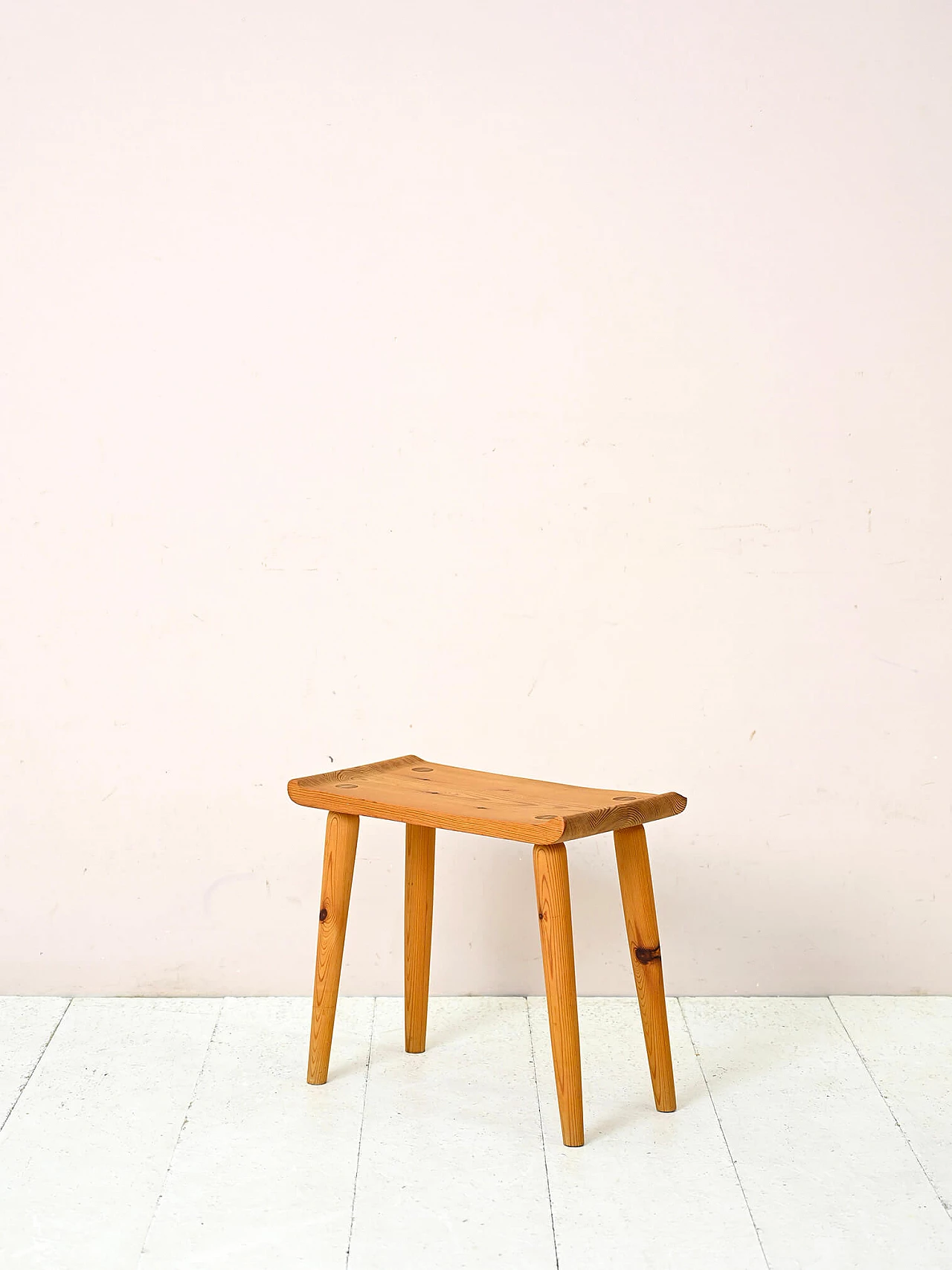 Pine wood stool attributed to Carl Malmsten, 1960s 2